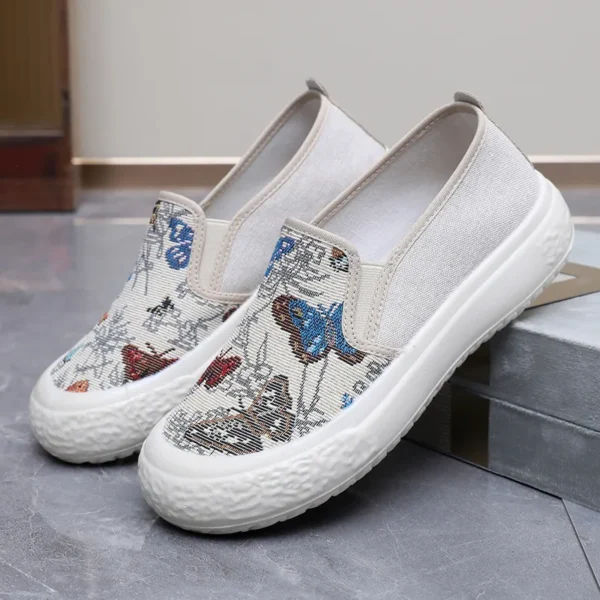 Spring and summer new women's white shoes lazy shoes casual versatile Korean version Le Fu shoes breathable thick sole fashionab - Image 2