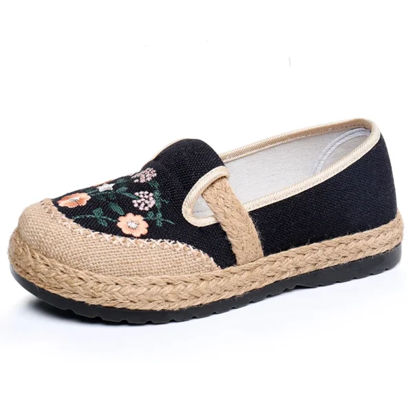 Women's Casual Shoes Summer Breathable Comfortable Embroidered Women's Shoes Canvas Shoes Embroidered Casual Shoes Flat Shoes - Image 4