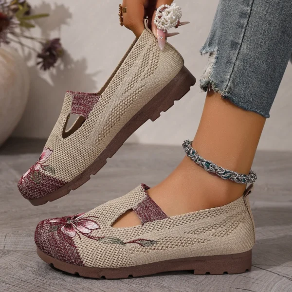 Women's Summer Shoes 2025 New Casual Shoes Embroidered Breathable Flat Shoes Comfortable Soft Sole Shoes Non-slip Women's Shoes - Image 4