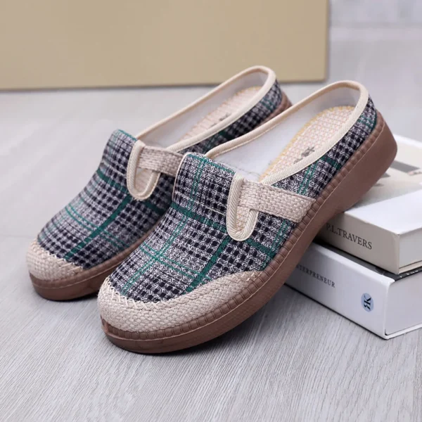 Sapatos femininos estilo étnico tecido bordado sapatos senhoras moda respirável sola plana sapatos casuais para mulher zapatos d - Image 3