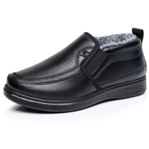 Winter Men Cotton Shoes Waterproof Anti Slip Plush Warm Casual Shoes Middle-aged Elderly People Comfort Flat Soled Snow Boots