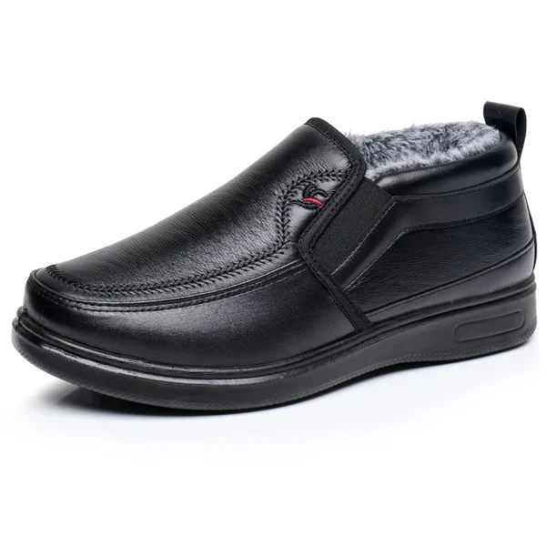 Winter Men Cotton Shoes Waterproof Anti Slip Plush Warm Casual Shoes Middle-aged Elderly People Comfort Flat Soled Snow Boots