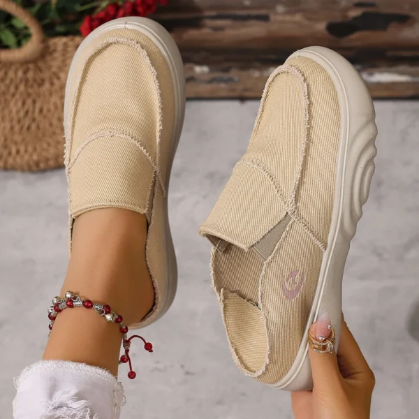 2025 Summer Women Canvas Shoes Canvas Shoes Breathable Casual Shoes Women Music Bottom Shoes Comfortable Light Lazy Boat Shoes - Image 4