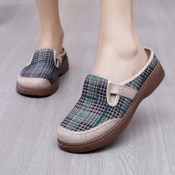 Sapatos femininos estilo étnico tecido bordado sapatos senhoras moda respirável sola plana sapatos casuais para mulher zapatos d - Image 5
