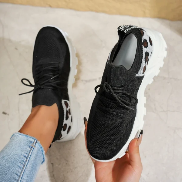 Women's Casual Shoes Summer 2025 New Breathable Walking Mesh Flat Shoes plus size sneaker Women Fitness Leopard Print Women - Image 5