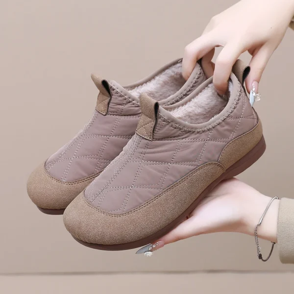 Winter Warm Women's Soft Sole Cotton Shoes Non-slip Casual Flat Casual Lazy 1 Slip-on Cotton Shoes Women's Shoes - Image 3