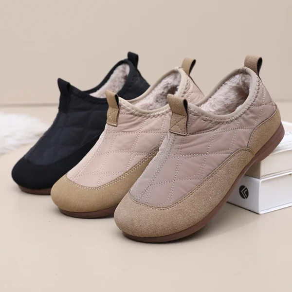 Winter Warm Women's Soft Sole Cotton Shoes Non-slip Casual Flat Casual Lazy 1 Slip-on Cotton Shoes Women's Shoes - Image 5