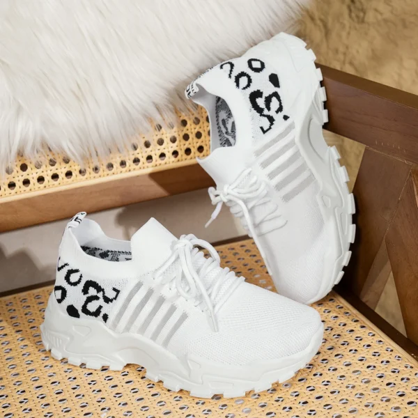 Women's Casual Shoes Summer 2025 New Breathable Walking Mesh Flat Shoes plus size sneaker Women Fitness Leopard Print Women - Image 2