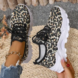Women's Summer Shoes 2025 New Women's Casual Shoes Leopard Print Fashion All-match Comfortable Height-increasing Women's Shoes