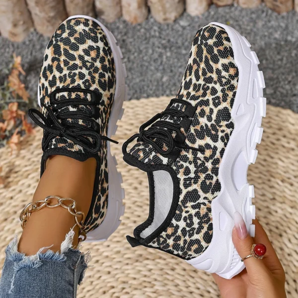 Women's Summer Shoes 2025 New Women's Casual Shoes Leopard Print Fashion All-match Comfortable Height-increasing Women's Shoes