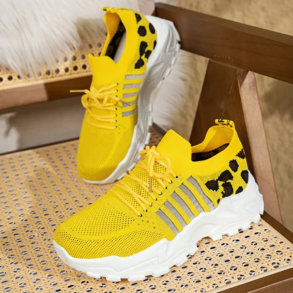 Women's Casual Shoes Summer 2025 New Breathable Walking Mesh Flat Shoes plus size sneaker Women Fitness Leopard Print Women - Image 3