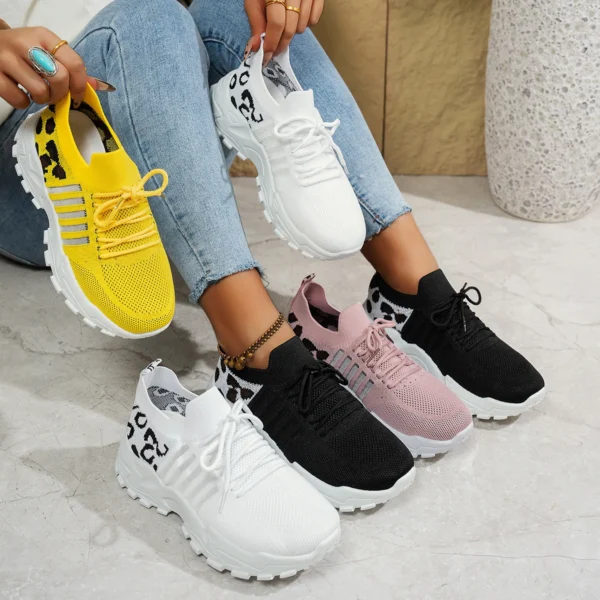 Women's Casual Shoes Summer 2025 New Breathable Walking Mesh Flat Shoes plus size sneaker Women Fitness Leopard Print Women - Image 7