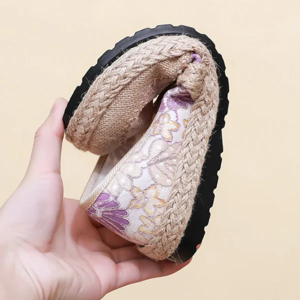 Women's Casual Shoes Fashion Printed Embroidered Woven Flat Shoes Mesh Breathable Comfortable Soft Sole Women's Shoes - Image 8