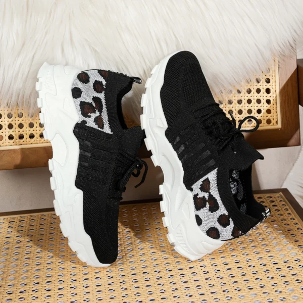 Women's Casual Shoes Summer 2025 New Breathable Walking Mesh Flat Shoes plus size sneaker Women Fitness Leopard Print Women
