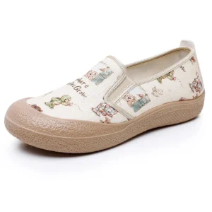 Women's Casual Shoes Summer Canvas Shoes Comfortable Breathable Animal Print Women's Casual Shoes Lightweight Soft-soled Shoes
