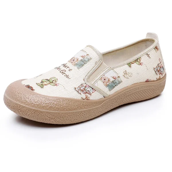 Women's Casual Shoes Summer Canvas Shoes Comfortable Breathable Animal Print Women's Casual Shoes Lightweight Soft-soled Shoes