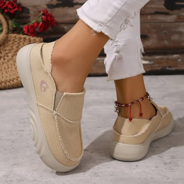 2025 Summer Women Canvas Shoes Canvas Shoes Breathable Casual Shoes Women Music Bottom Shoes Comfortable Light Lazy Boat Shoes - Image 5
